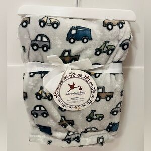 Adirondack Baby by Berkshire Blanket Gray with Cars Trucks Scooters